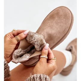 Botas de nieve para mujer con plataforma y inserciones elásticas, beige oscuro Rialine 9