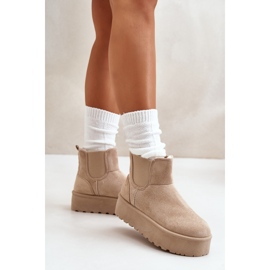 Botas de nieve para mujer con plataforma y inserciones elásticas, beige claro Rialine 5