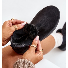 Botas de nieve de mujer con plataforma y inserciones elásticas negro Rialine 9
