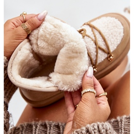 Botas de nieve para mujer con plataforma y cordones, beige claro Riaviana marrón 3
