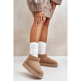 Botas de nieve de mujer de ante con plataforma beige Nereviana 3
