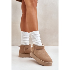 Botas de nieve de mujer de ante con plataforma beige Nereviana 4