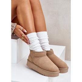 Botas de nieve de mujer de ante con plataforma beige Nereviana 8