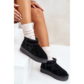 Botas de nieve con plataforma de ante para mujer negro Nereviana 10