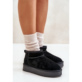 Botas de nieve con plataforma de ante para mujer negro Nereviana 8