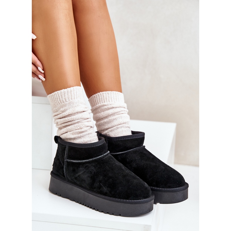 Botas de nieve con plataforma de ante para mujer negro Nereviana 2