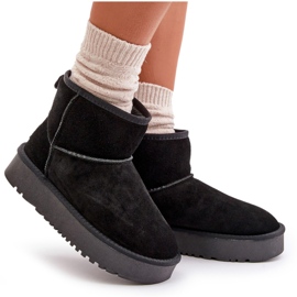 Botas de nieve con plataforma y tobillo de ante para mujer Negro Rianaella 11