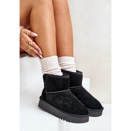 Botas de nieve con plataforma y tobillo de ante para mujer Negro Rianaella 8