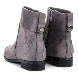 Ideal Shoes Botines de ante con cremallera gris 5