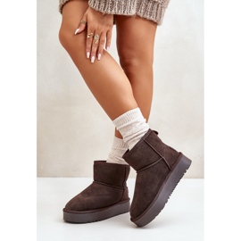 Botas de nieve con plataforma al tobillo de ante para mujer marrón Rianaella 7