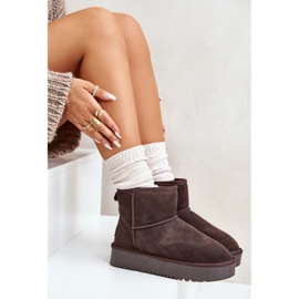Botas de nieve con plataforma al tobillo de ante para mujer marrón Rianaella 9