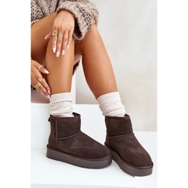 Botas de nieve con plataforma al tobillo de ante para mujer marrón Rianaella 11