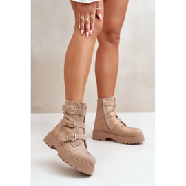 Botines aislantes de mujer con decoración tarta beige 3