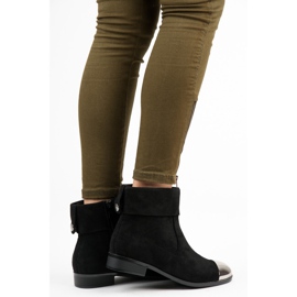 Ideal Shoes Botines de ante con cremallera negro 2