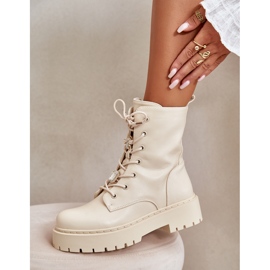 Botas de trabajo aislantes para mujer con pasadores, beige Avorira 2