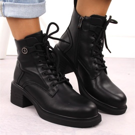 Botas de mujer de piel, ligeramente aislantes, negras Vinceza 91107 negro 6