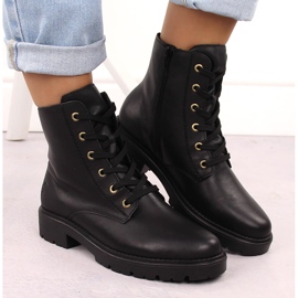 Botas de mujer cómodas de piel con aislamiento negro Rieker Z2841-00 17