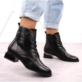 Botas de mujer de tacón ligeramente aislantes, negras Vinceza 58420 negro 5