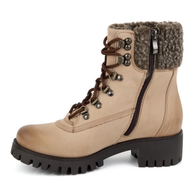 Olivier Botas de piel para mujer, botas de invierno con aislamiento, 330BB, beige 1