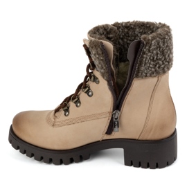 Olivier Botas de piel para mujer, botas de invierno con aislamiento, 330BB, beige 6