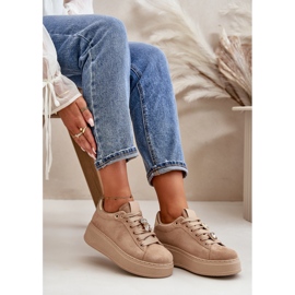 Zapatillas De Mujer Beige Con Plataforma Y Osito Vailina 9