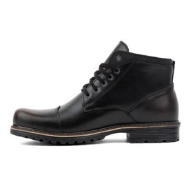 Polbut Botas de invierno con aislamiento para hombre fabricadas en piel natural C15S, kabir negro 1