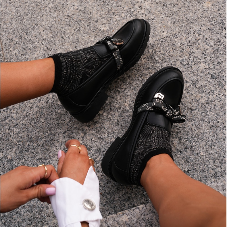 Mocasines Mujer Con Lazo S.Barski HY42-331 Negro 2