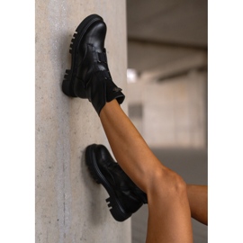 Botas de trabajo aislantes para mujer con cremallera, piel ecológica, negro Mailyra 4