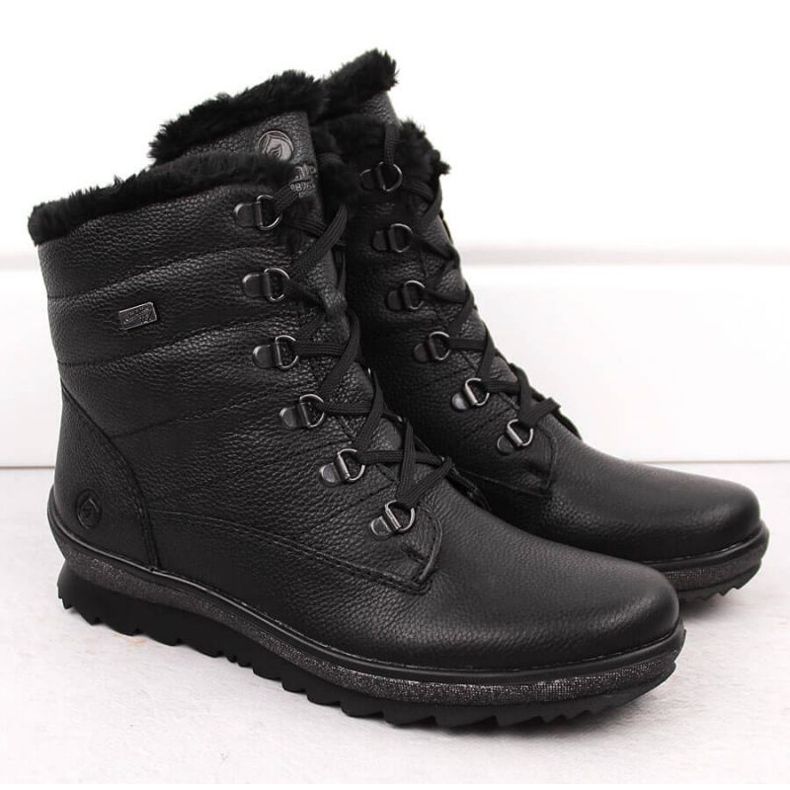 Rieker Botas aislantes de piel Remonte W RKR629B negro 2