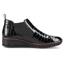 Botines charol negro serpiente Rieker 53794-01 23
