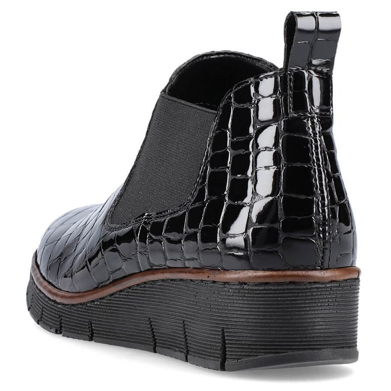 Botines charol negro serpiente Rieker 53794-01 1