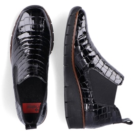 Botines charol negro serpiente Rieker 53794-01 6