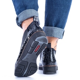 Botines charol negro serpiente Rieker 53794-01 7