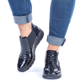 Botines charol negro serpiente Rieker 53794-01 11