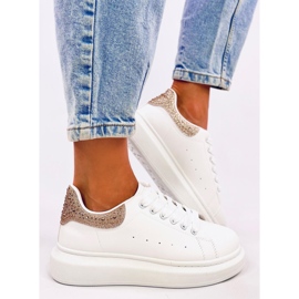 Zapatillas Berdine Gold con plataforma blanco 3