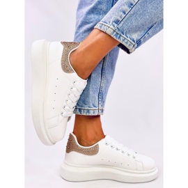 Zapatillas Berdine Gold con plataforma blanco 4