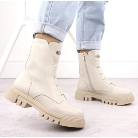 Botines de mujer beige con plataforma Jezzi RMR2150-19 5