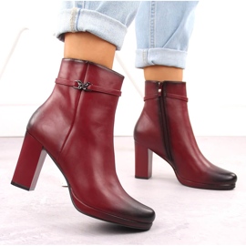 M. DASZYŃSKI Botines de mujer rojos con aislamiento M.Daszyński AF125-22 5