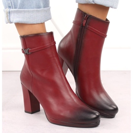 M. DASZYŃSKI Botines de mujer rojos con aislamiento M.Daszyński AF125-22 6