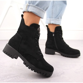M. DASZYŃSKI Botas de ante con tacón alto y plataforma, aislantes negras M.Daszyński MR1813-38 negro 5