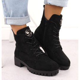 M. DASZYŃSKI Botas de ante con tacón alto y plataforma, aislantes negras M.Daszyński MR1813-38 negro 6