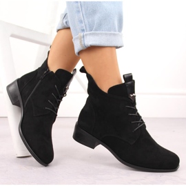 M. DASZYŃSKI Botas de mujer con cordones y cremallera con aislamiento negro M.Daszyński SA198-24 4