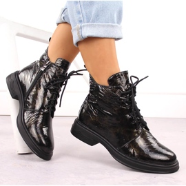 Botines D&amp;A S.Barski Premium Collection LZ42-042 de charol negro 4