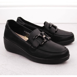 Zapatos cuña mujer negros Filo Donna J24-392 2