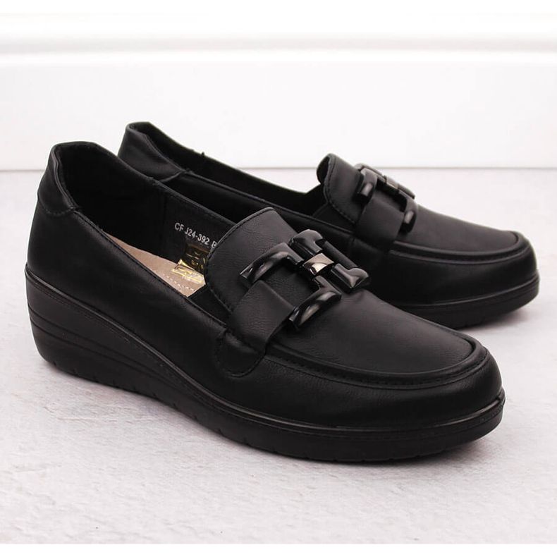 Zapatos cuña mujer negros Filo Donna J24-392 2