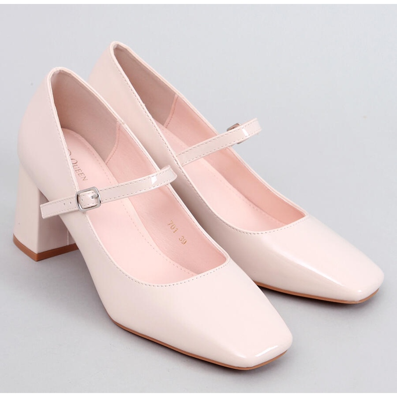 Mary Jane Valonis Salón de tacón beige 1