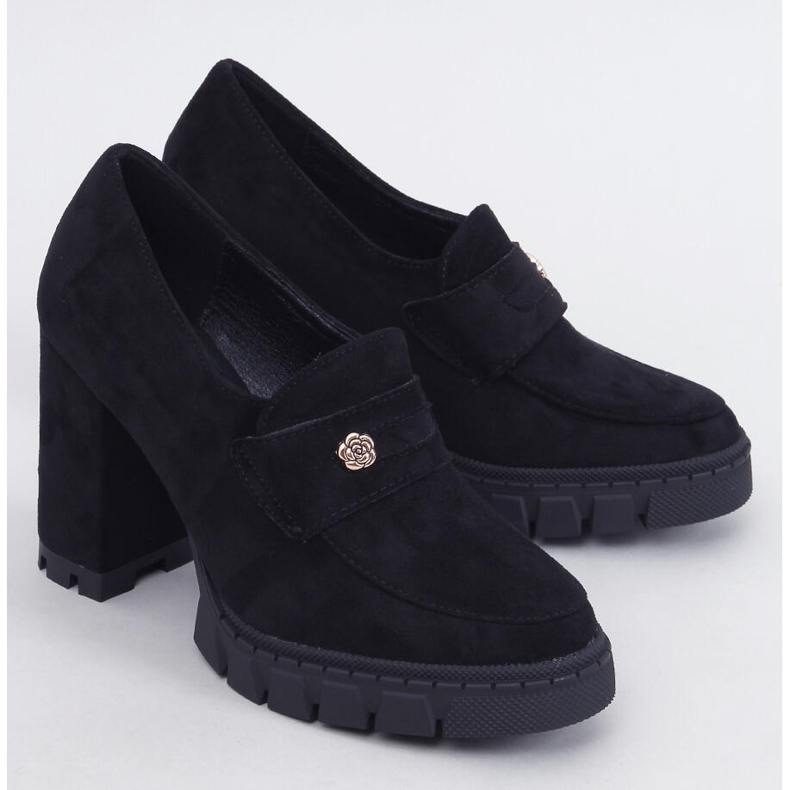 Lains Mocasín plataforma y tacón negro 1