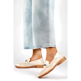 Zapatos mujer charol beige 4