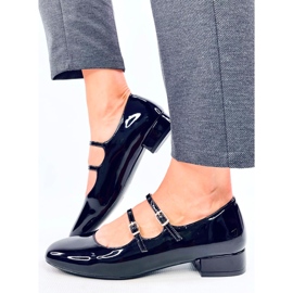 Bailarinas tacón tiras Corigan Black negro 2