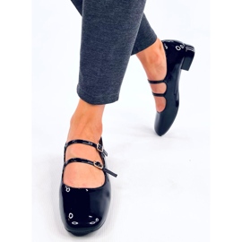 Bailarinas tacón tiras Corigan Black negro 4